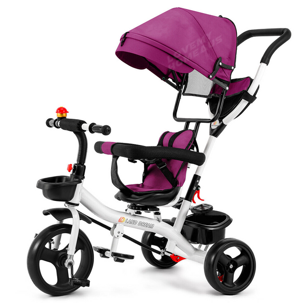 5 in1 Kids Toddler Pram Stroller Flexible Reverse Trike Ride On Toy TDA1158A