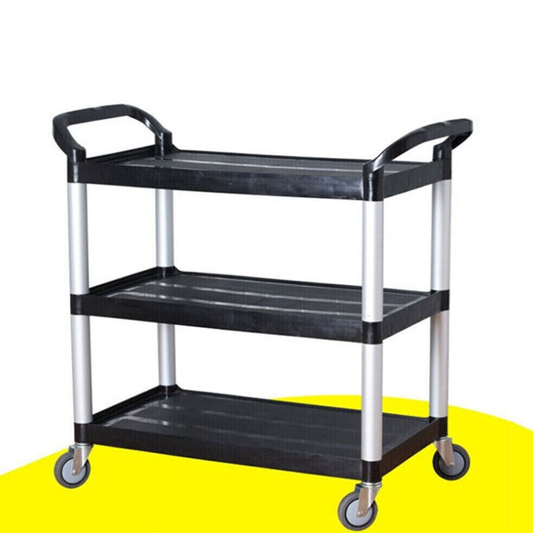 3 Tier Service Cart Restaurant Trolley Kitchen Serving Catering Shelf No Brake